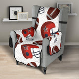 American Football Ball Red Helmet Pattern Chair Cover Protector