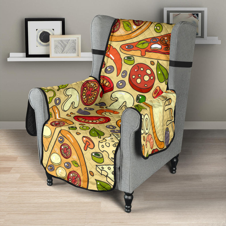 Pizza Pattern Background Chair Cover Protector