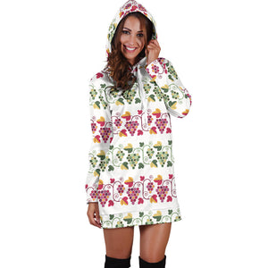 Grape Grahpic Decorative Pattern Women Hoodie Dress