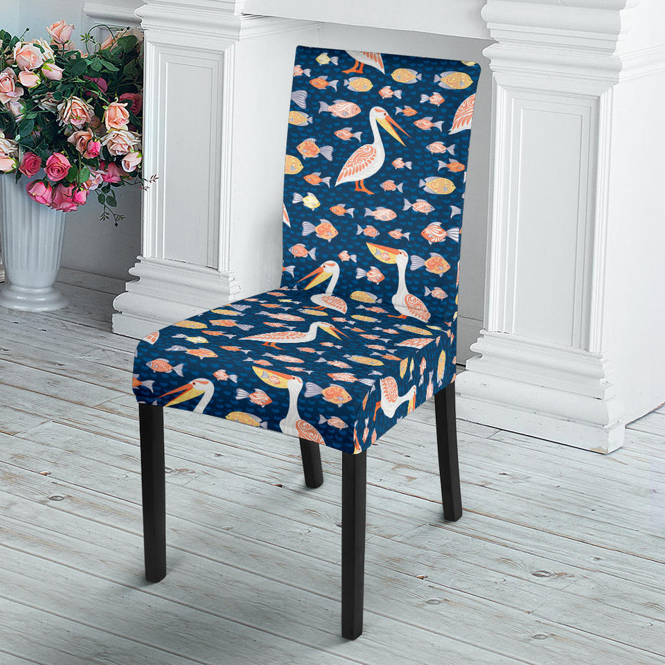 Pelican Pattern Print Design 01 Dining Chair Slipcover