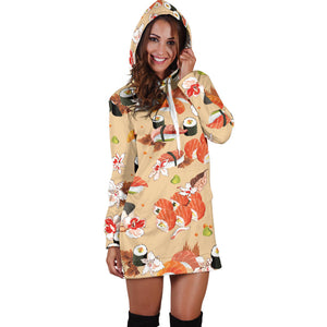 Sushi Pattern Women Hoodie Dress