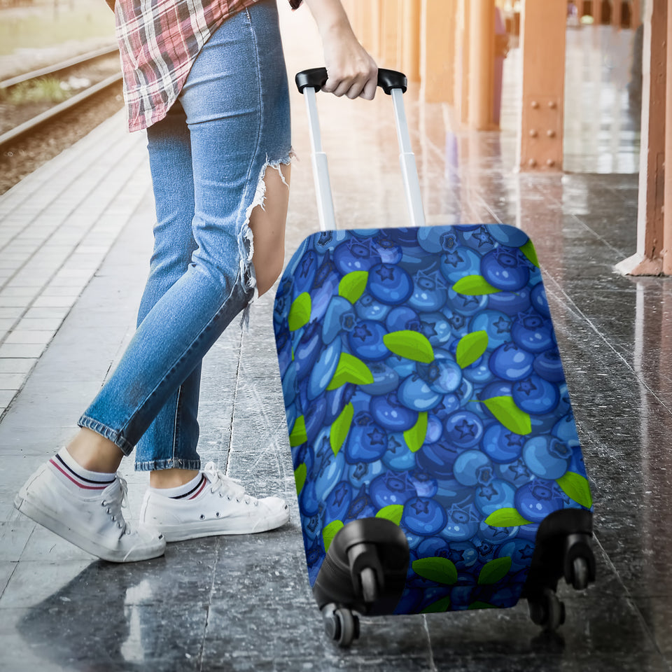 Blueberry Pattern Background Luggage Covers