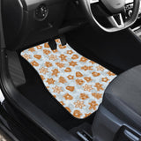 Christmas Gingerbread Cookie Pattern background Front Car Mats