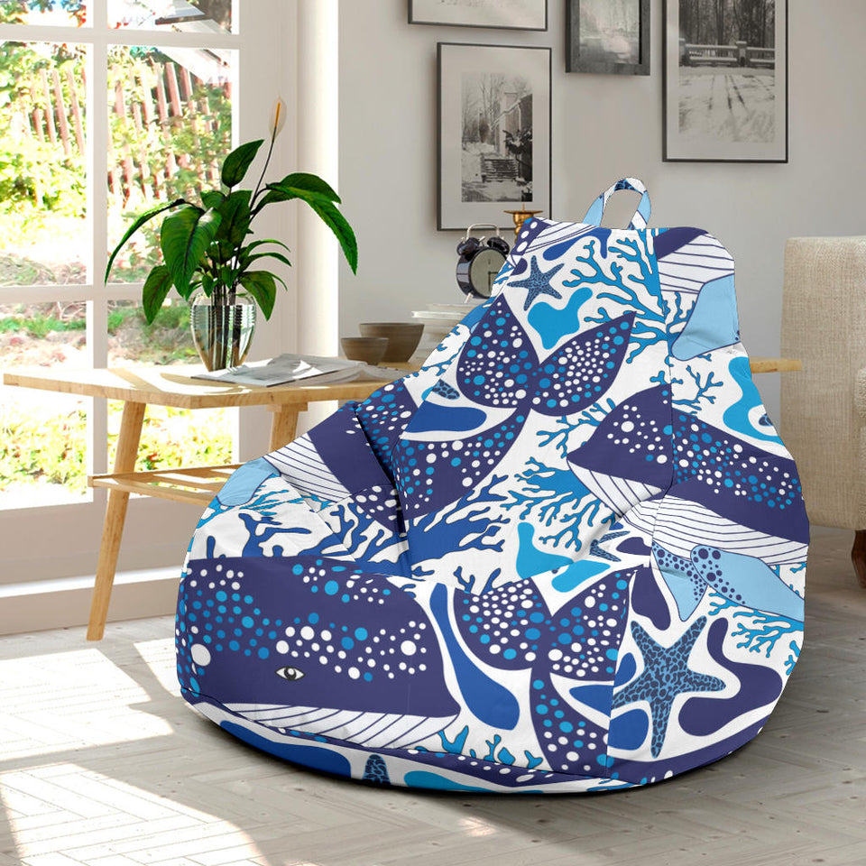 Whale Starfish Pattern Bean Bag Cover