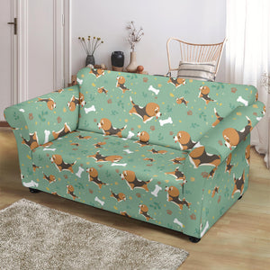 Beagle Bone Pattern Loveseat Couch Slipcover