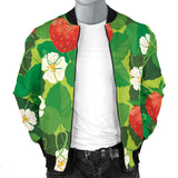 Strawberry Leaves Pattern Men Bomber Jacket