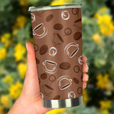 Coffee Cup and Coffe Bean Pattern Tumbler