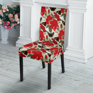 Hibiscus Pattern Print Design 04 Dining Chair Slipcover