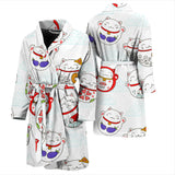 Meneki Neko Lucky Cat Pattern Men Bathrobe
