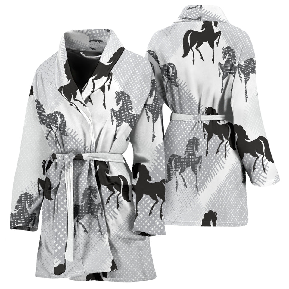 Horse Pattern Women Bathrobe