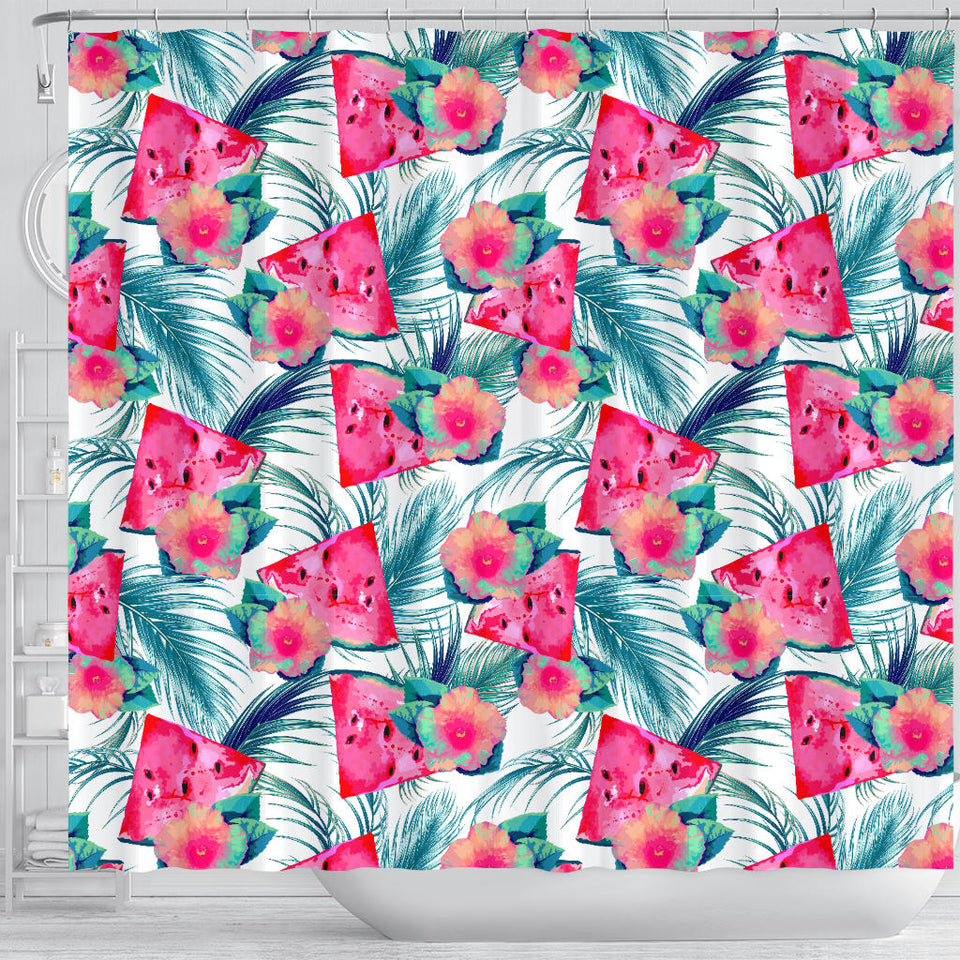 Watermelon Flower Pattern Shower Curtain Fulfilled In US