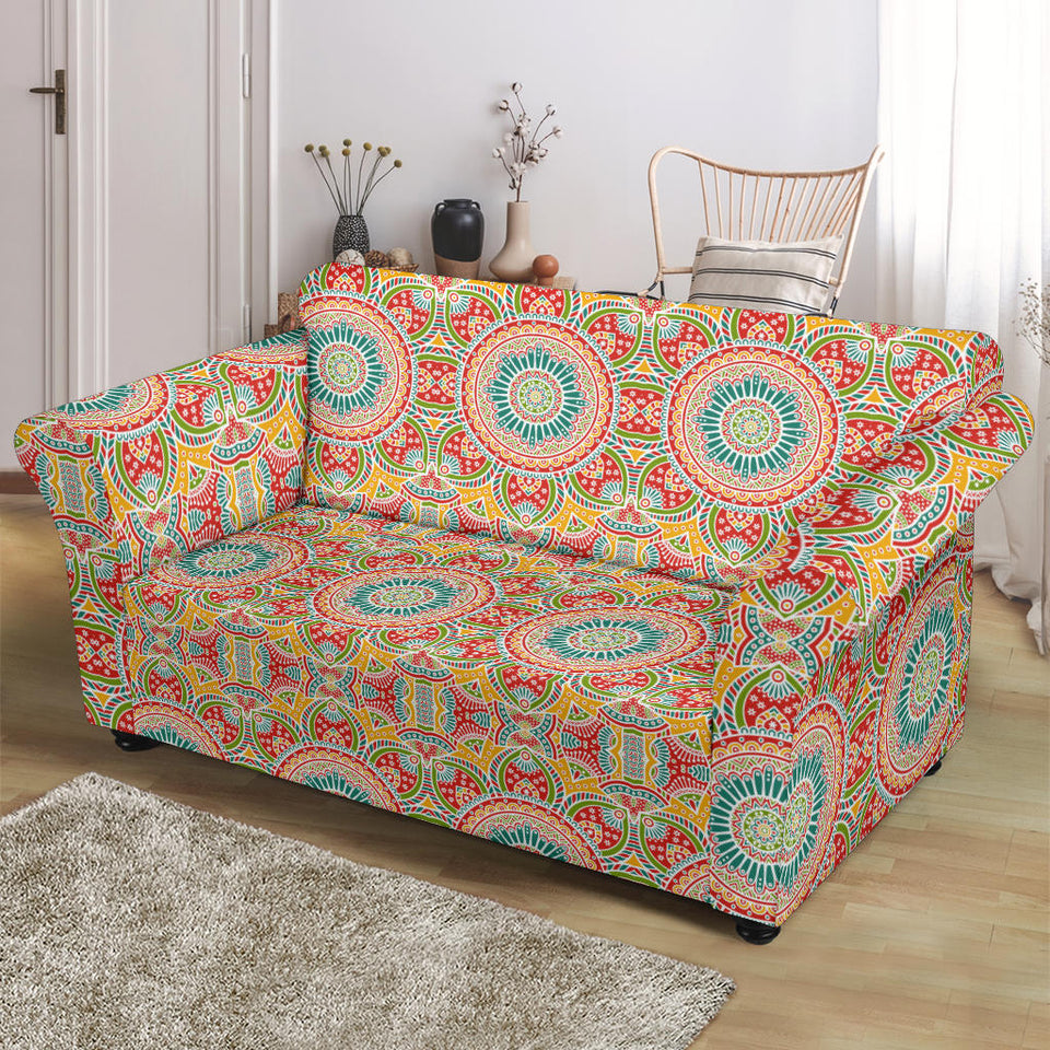 Indian Theme Pattern Loveseat Couch Slipcover