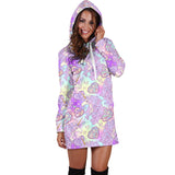 Unicorn Heart Pattern Women Hoodie Dress