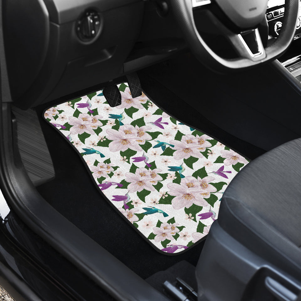 Hummingbird Pattern Print Design 01 Front and Back Car Mats