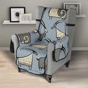 Goat Ram Pattern Chair Cover Protector