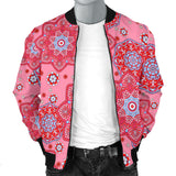 Indian Pink Pattern Men Bomber Jacket