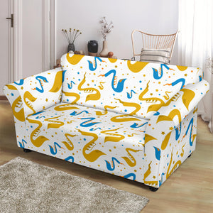 Saxophone Pattern Loveseat Couch Slipcover