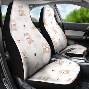 Cute Shiba Inu Heart Pattern Universal Fit Car Seat Covers