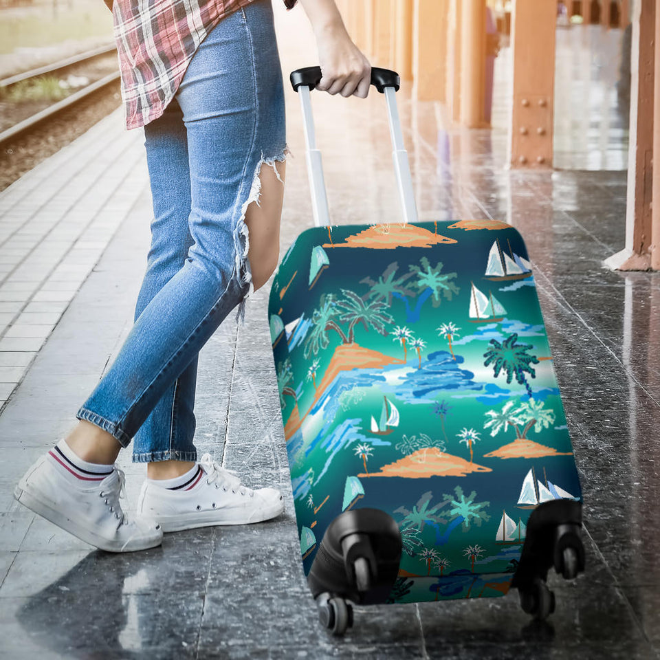 Sailboat Water Color Pattern Luggage Covers