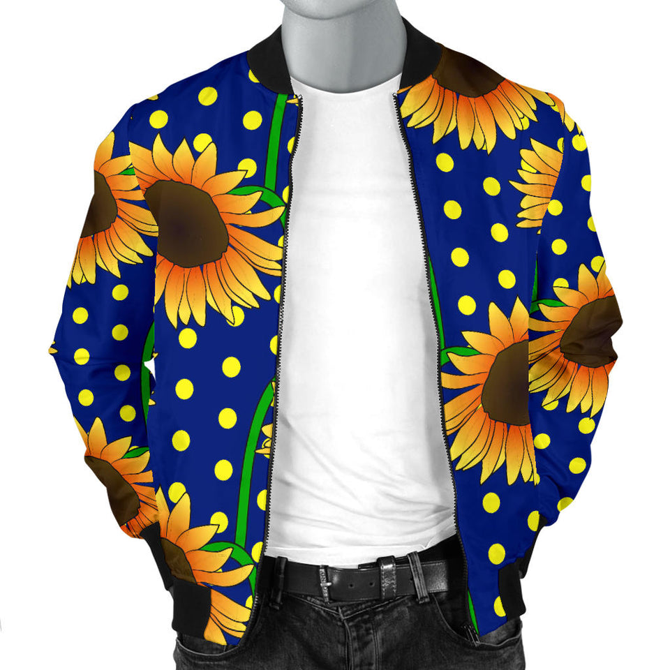 Sunflower Pokka Dot Pattern Men Bomber Jacket