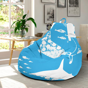 Shark Pattern Blue Theme Bean Bag Cover