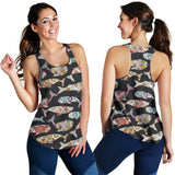 Whale Flower Tribal Pattern Women Racerback Tank Top