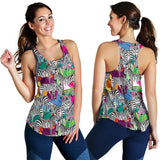 Zebra Colorful Pattern Women Racerback Tank Top