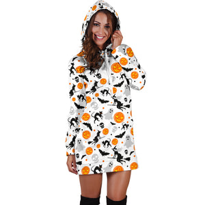 Halloween Pattern Women Hoodie Dress