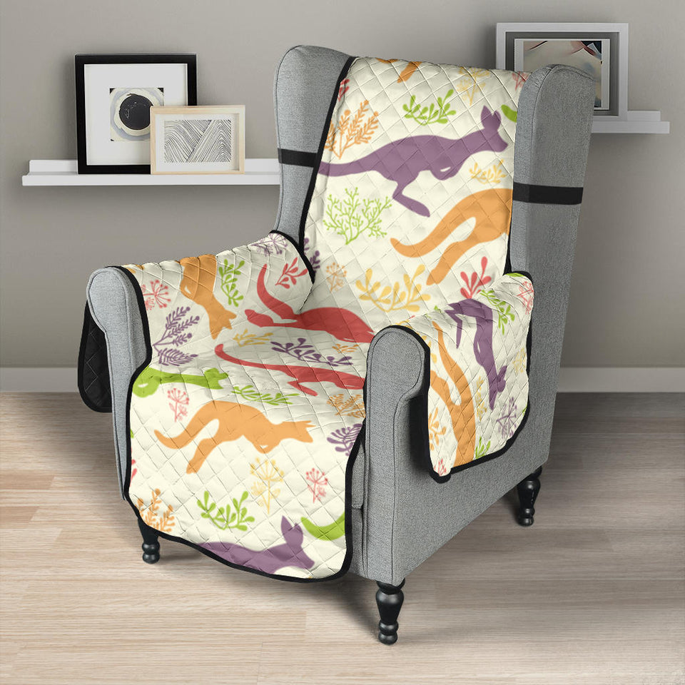 Colorful Kangaroo Pattern Chair Cover Protector