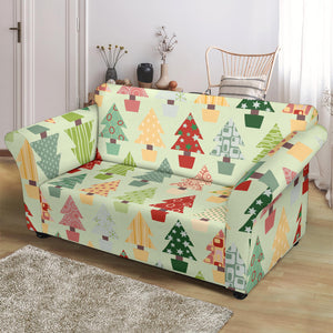 Christmas Tree Pattern Backgroind Loveseat Couch Slipcover