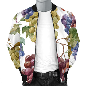 Grape Pattern Men Bomber Jacket