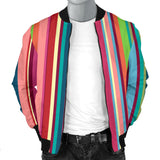 Rainbow Stripe Pattern Men Bomber Jacket