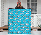 Seagull Pattern Print Design 02 Premium Quilt