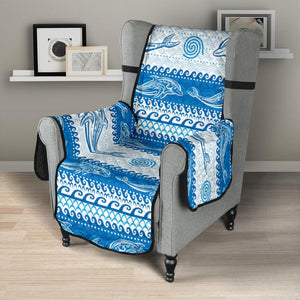 Dolphin Tribal Pattern background Chair Cover Protector