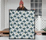 Stingray Pattern Print Design 03 Premium Quilt