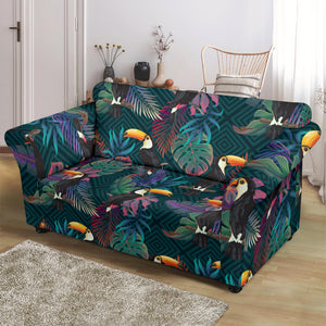 Toucan Pattern Loveseat Couch Slipcover