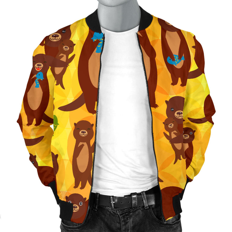 Otter Pattern Men Bomber Jacket