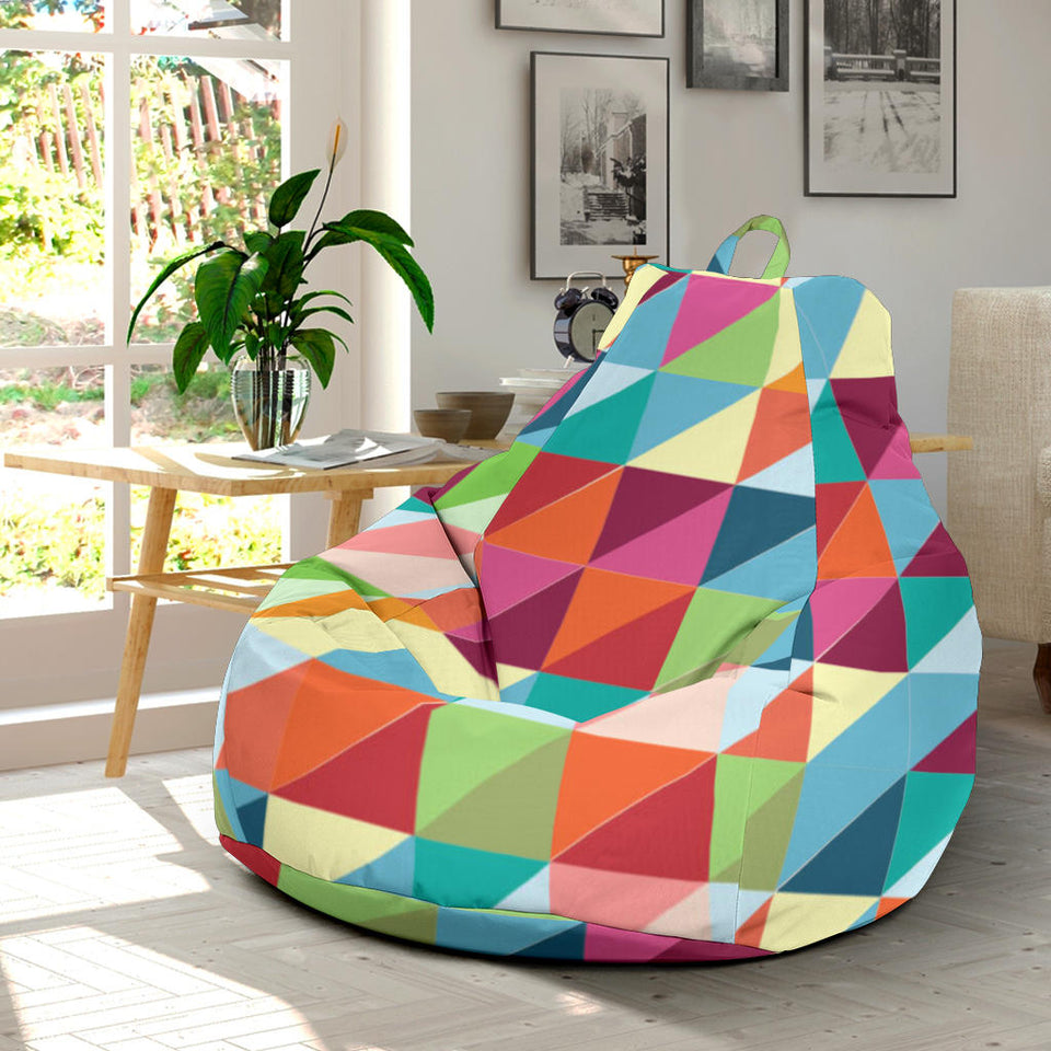 Rainbow Geometric Pattern Bean Bag Cover