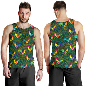 Rooster Chicken Pattern Theme Men Tank Top