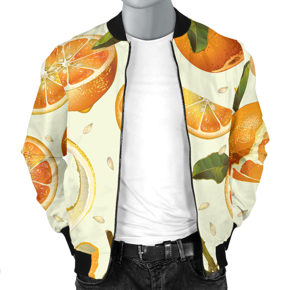 Orange Pattern Men Bomber Jacket