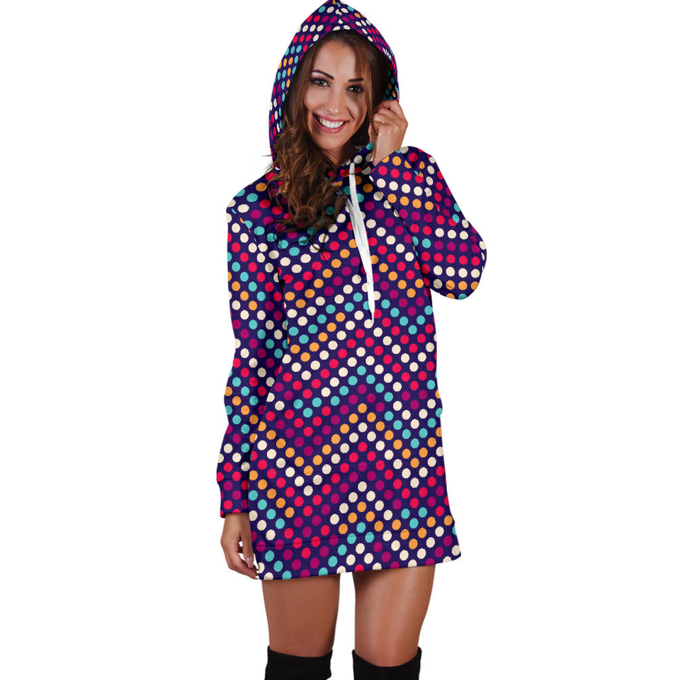 Zigzag Chevron Pokka Dot Aboriginal Pattern Women Hoodie Dress