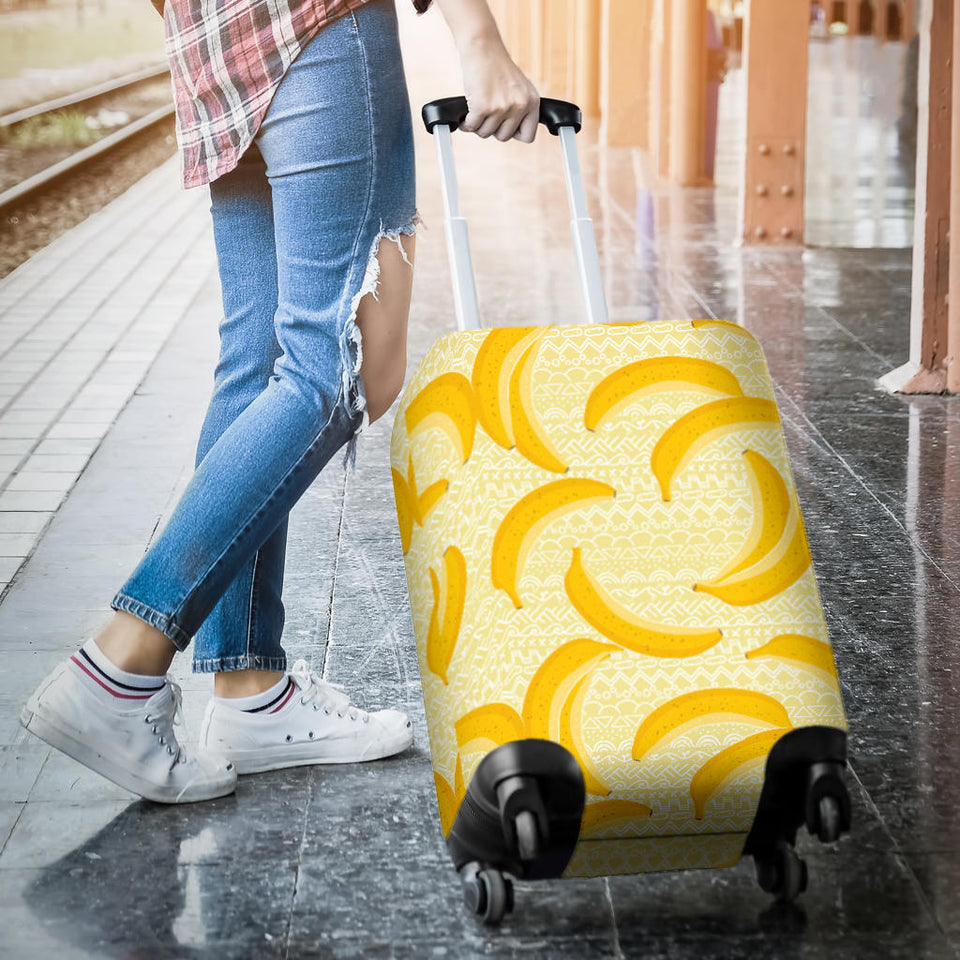 Banana Pattern Tribel Background Luggage Covers