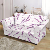 Lavender Pattern Stripe Background Loveseat Couch Slipcover