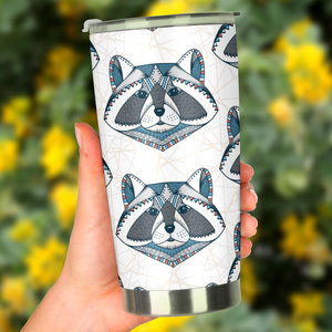 Raccoon Head Pattern Tumbler