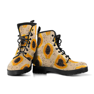 Papaya Pattern Leather Boots