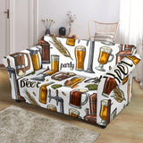 Beer Cheer Pattern Loveseat Couch Slipcover