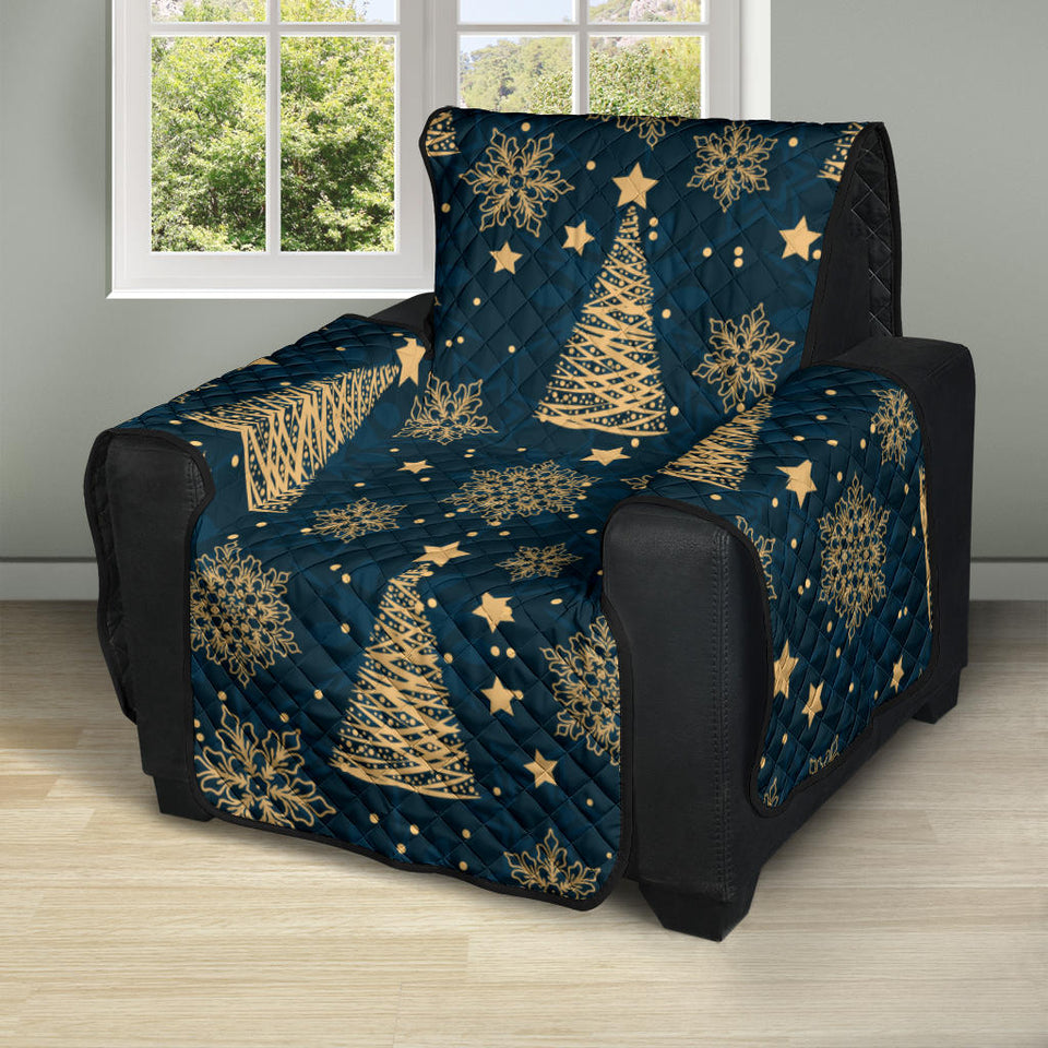 Gold Snowflake Chirstmas Pattern Recliner Cover Protector