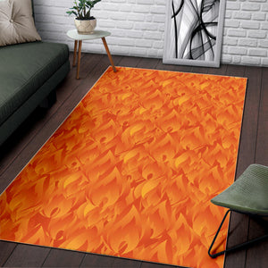 Red Flame Fire Pattern Area Rug