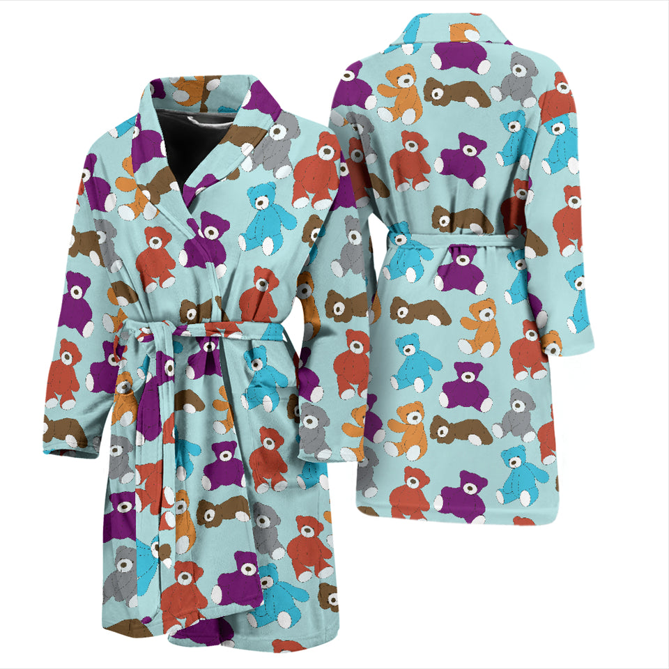 Teddy Bear Pattern Print Design 03 Men Bathrobe