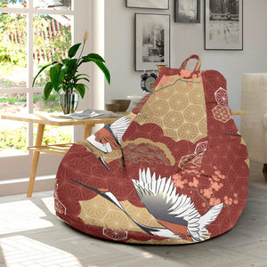 Japanese Crane Theme Pattern Bean Bag Cover